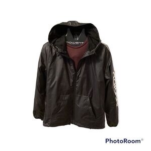 Adidas Black Hooded Windbreaker
